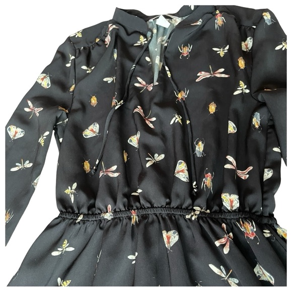 🔥4 for $75🔥 H&M Insect Print Dress Special Edition Black Size Small - Picture 2 of 9